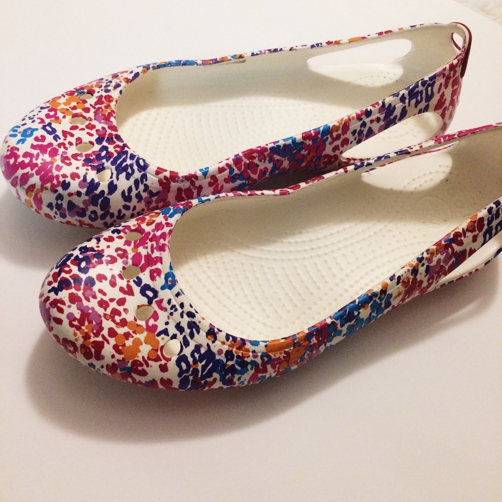 Multi color animal print CROCS